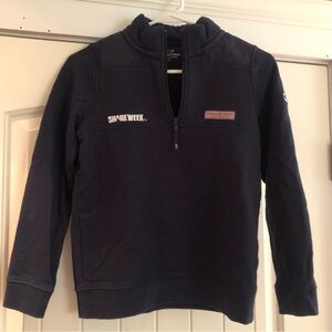 Vineyard Vines youth Shark Week sweatshirt. Navy blue, size S (8-10)